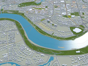 Shenyang city Liaoning China 50km 3D Model