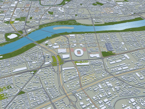 Shenyang city Liaoning China 50km Modelo 3D