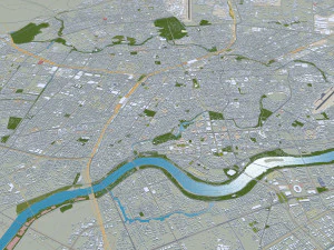 Shenyang city Liaoning China 50km 3D Model