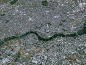 Shenyang city Liaoning China 50km Modelo 3D