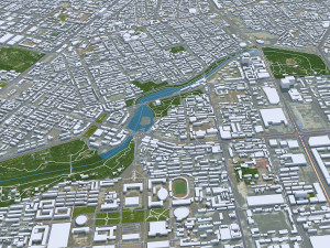 Shenyang city Liaoning China 50km Modelo 3D