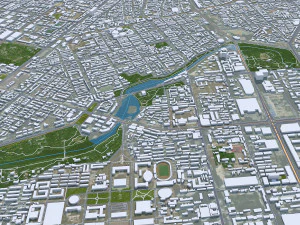 Shenyang city Liaoning China 50km 3D Model