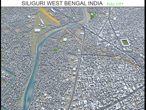 Citt&agrave; di Siliguri Bengala Occidentale India 15 km Modello 3D