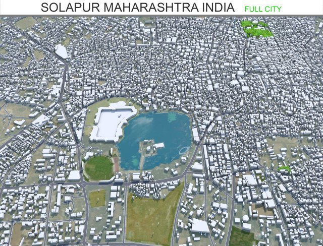 Solapur city Maharashtra India 20km Modelo 3D .c4d .max .obj .3ds .fbx .stl .blend 