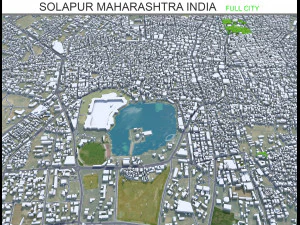 Місто Солапур Махараштра Індія 20 км 3D Модель