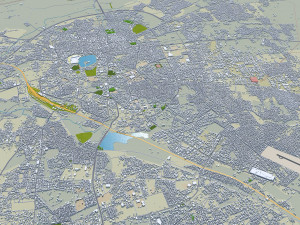 Solapur city Maharashtra India 20km Modelo 3D