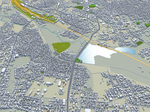 Solapur city Maharashtra India 20km Modelo 3D