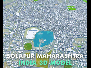 Solapur city Maharashtra India 20km Modelo 3D
