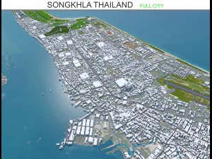 Songkhla city Thailand 20km 3D Model