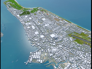 Songkhla city Thailand 20km 3D-Modell
