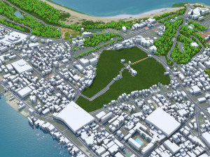 Songkhla city Thailand 20km 3D-Modell