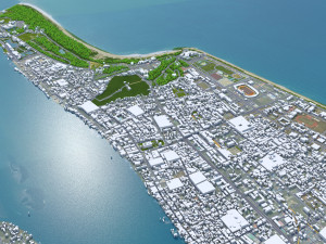 Songkhla city Thailand 20km 3D-Modell