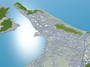Songkhla city Thailand 20km 3D-Modell