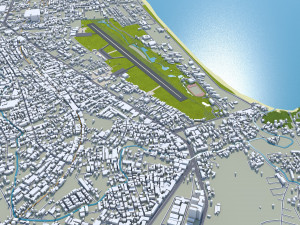 Songkhla city Thailand 20km 3D-Modell