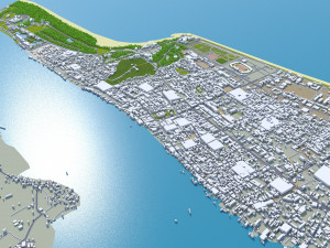 Songkhla city Thailand 20km 3D-Modell