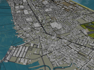 Songkhla city Thailand 20km 3D-Modell