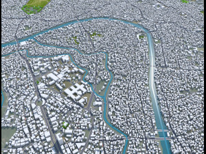 Srinagar city Jammu and Kashmir India 30km 3D-Modell