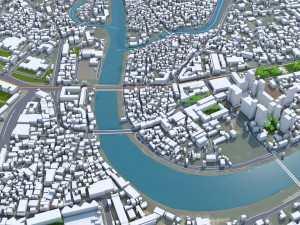 Srinagar city Jammu and Kashmir India 30km 3D-Modell