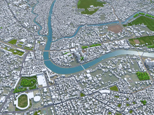 Srinagar city Jammu and Kashmir India 30km 3D-Modell