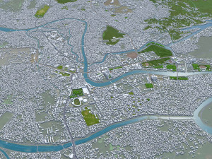 Srinagar city Jammu and Kashmir India 30km 3D-Modell