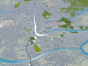 Srinagar city Jammu and Kashmir India 30km 3D-Modell