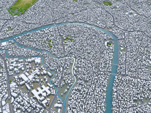 Srinagar city Jammu and Kashmir India 30km 3D-Modell