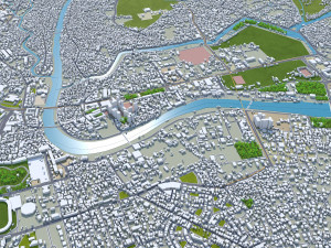 Srinagar city Jammu and Kashmir India 30km 3D-Modell