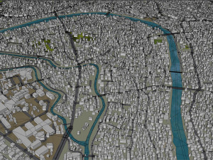 Srinagar city Jammu and Kashmir India 30km 3D-Modell