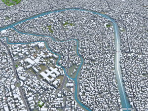 Srinagar city Jammu and Kashmir India 30km 3D-Modell