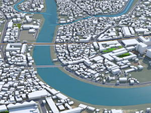 Srinagar city Jammu and Kashmir India 30km 3D-Modell