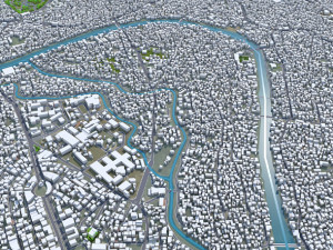 Srinagar city Jammu and Kashmir India 30km 3D-Modell