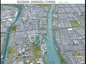 Суцянь місто Цзянсу Китай 100 км 3D Модель