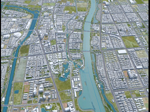 Suqian city Jiangsu China 100km Modelo 3D