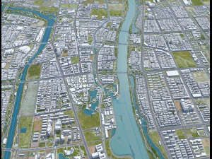 Suqian city Jiangsu China 100km 3D Model