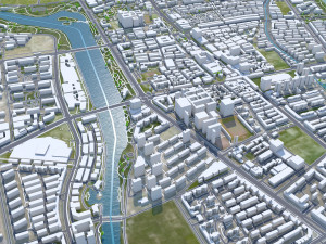 Suqian city Jiangsu China 100km Modelo 3D