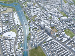 Suqian city Jiangsu China 100km 3D Model