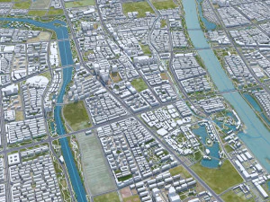 Suqian city Jiangsu China 100km 3D Model