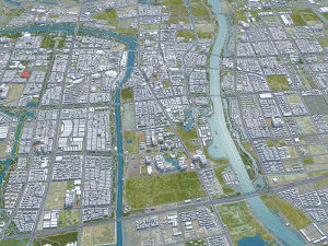Suqian city Jiangsu China 100km 3D Model