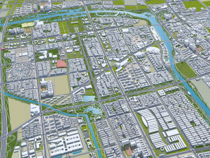 Suqian city Jiangsu China 100km Modelo 3D