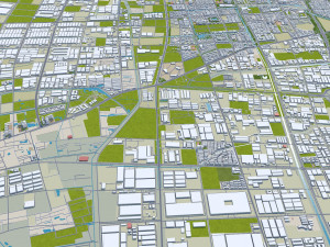Suqian city Jiangsu China 100km Modelo 3D
