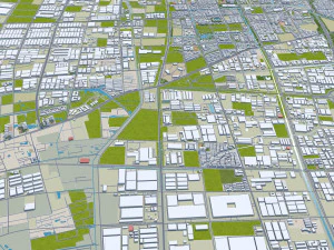 Suqian city Jiangsu China 100km 3D Model