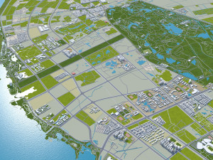 Suqian city Jiangsu China 100km Modelo 3D