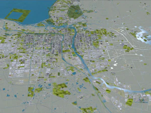 Suqian city Jiangsu China 100km 3D Model