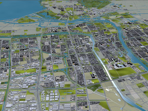 Suqian city Jiangsu China 100km Modelo 3D