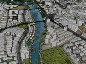 Suqian city Jiangsu China 100km 3D Model
