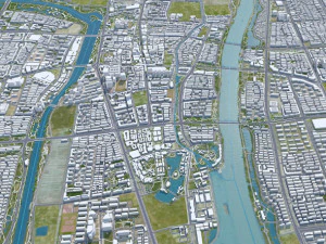 Suqian city Jiangsu China 100km 3D Model