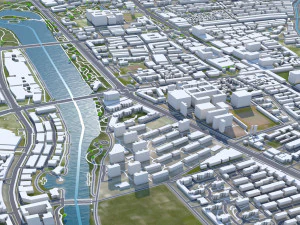 Suqian city Jiangsu China 100km 3D Model