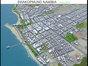 Swakopmund şehri Namibya 10km 3D Model