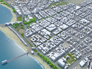 Swakopmund city Namibia 10km 3Dモデル