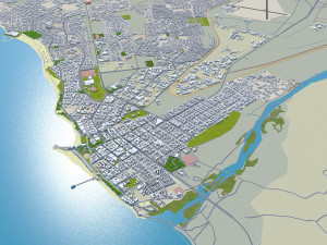 Swakopmund city Namibia 10km 3Dモデル